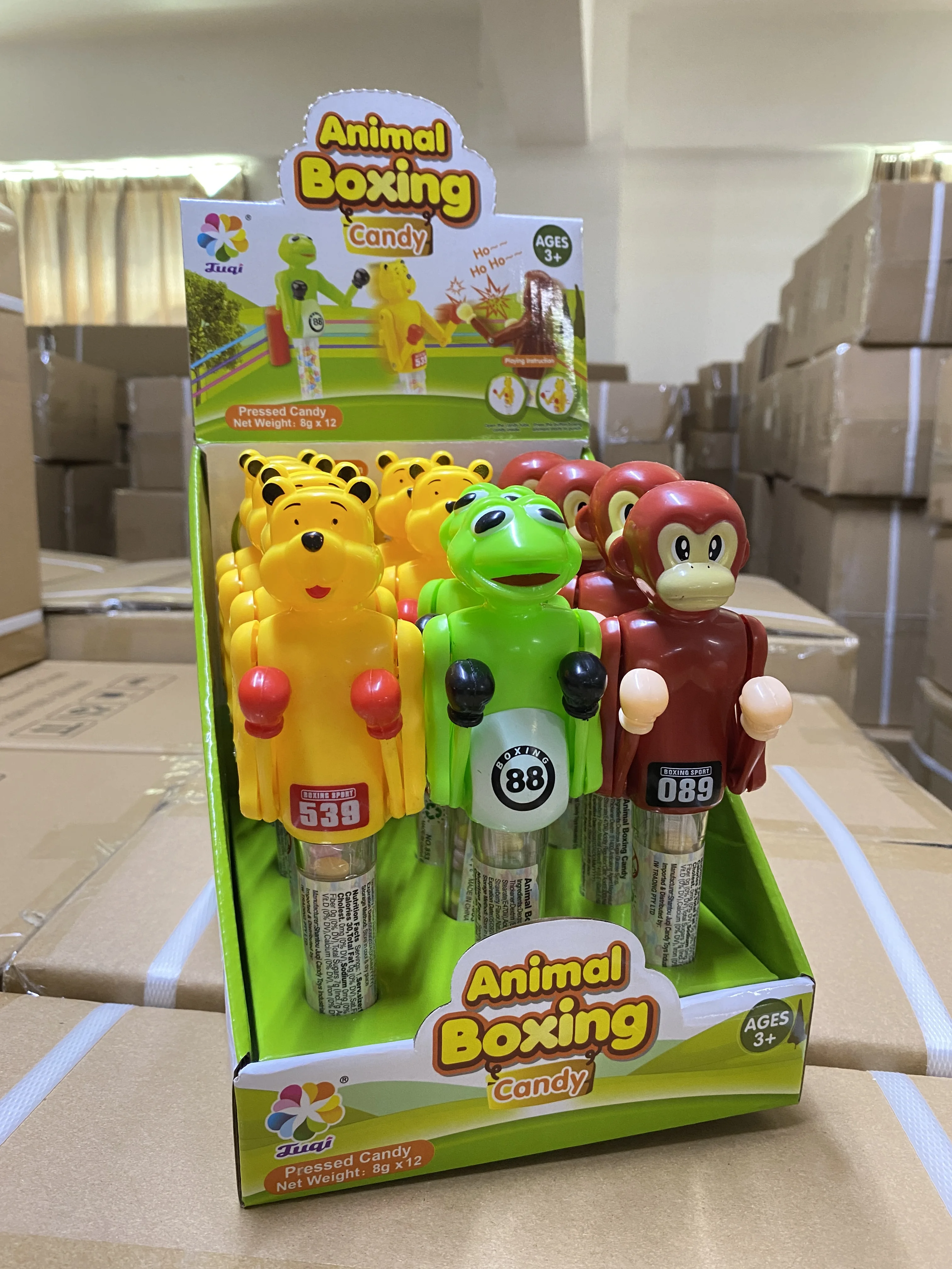 Juqi Candy Toys From Shantou Novelty Confectionery Punch Animal Boxing Toys with Sweets Candied Treats