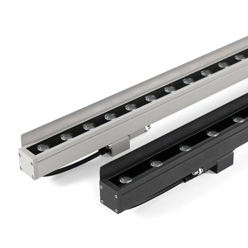 Utomhusbelysning, LED-väggwasher på 24 W med intelligent styrning (RGBW+W+W), linjär översvämningsbelysning i aluminium för brobyggnad