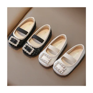 Wholesale Kids Princess Shoes Korean Style Fashion Trend Toddler Little Girls Footwear Sweet Pearl Design Children's Dress Shoes