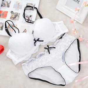 Fashion Women Underwear Bra Set Peony Flower Bra and Panty Sets Push up