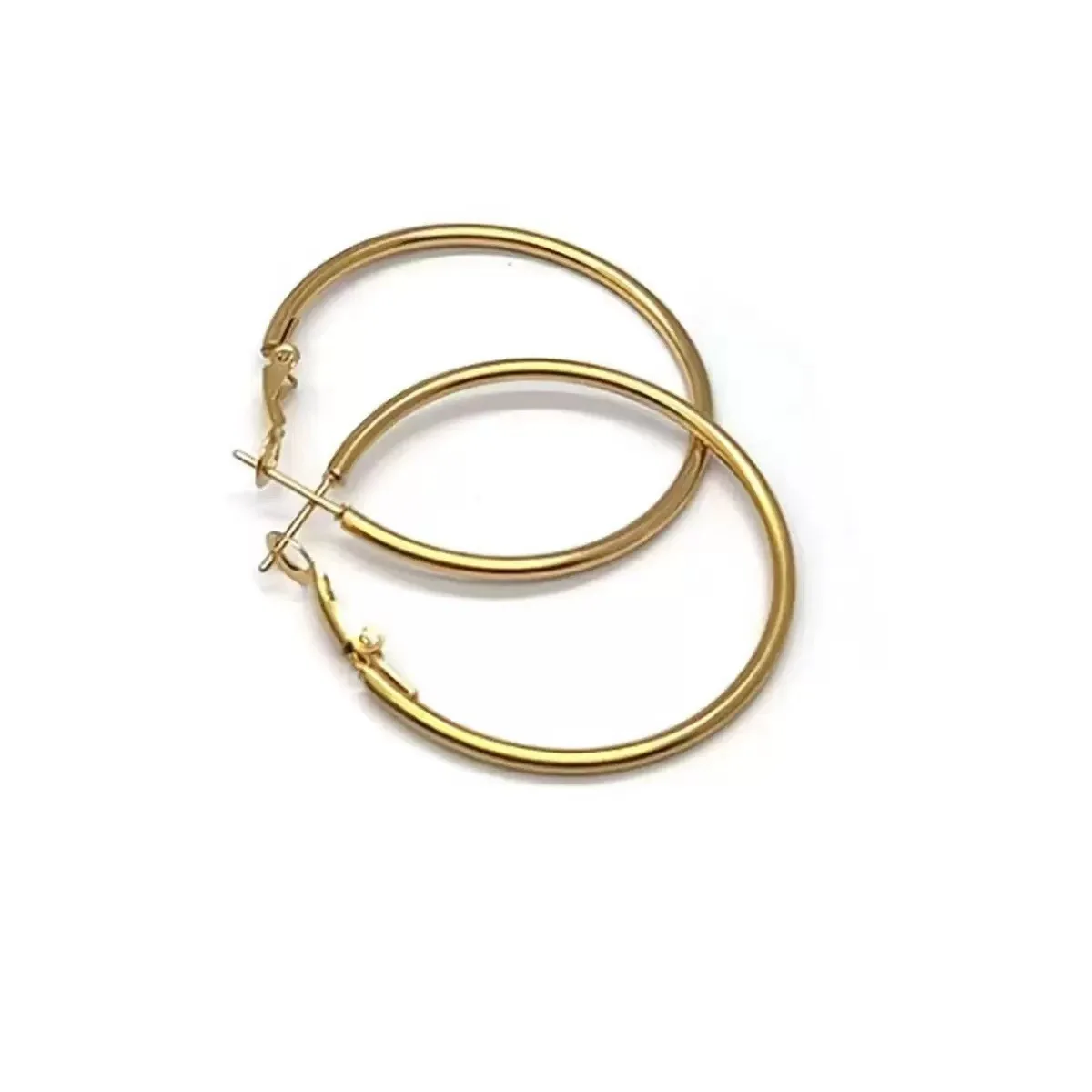 Cross-border European American Stainless Steel Hip-hop Hoop Earrings PVD Women's Personality Exaggerated Shrimp