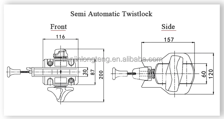 Shipping Container Interlocking System Semi Automatic Twistlock for ISO Shipping Containers - Durable Casting ...