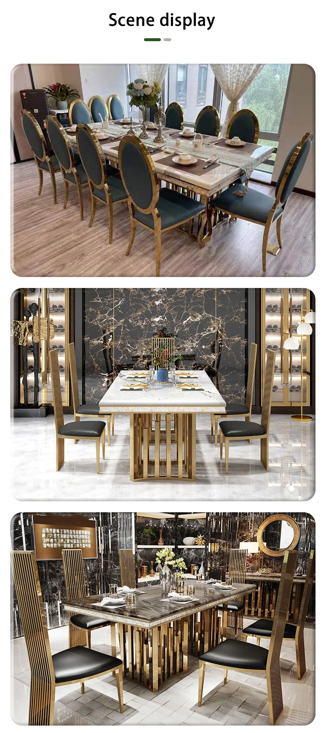 Oem Modern Luxury Mable Dining Table 10 Seater Marble Dinning Table Set