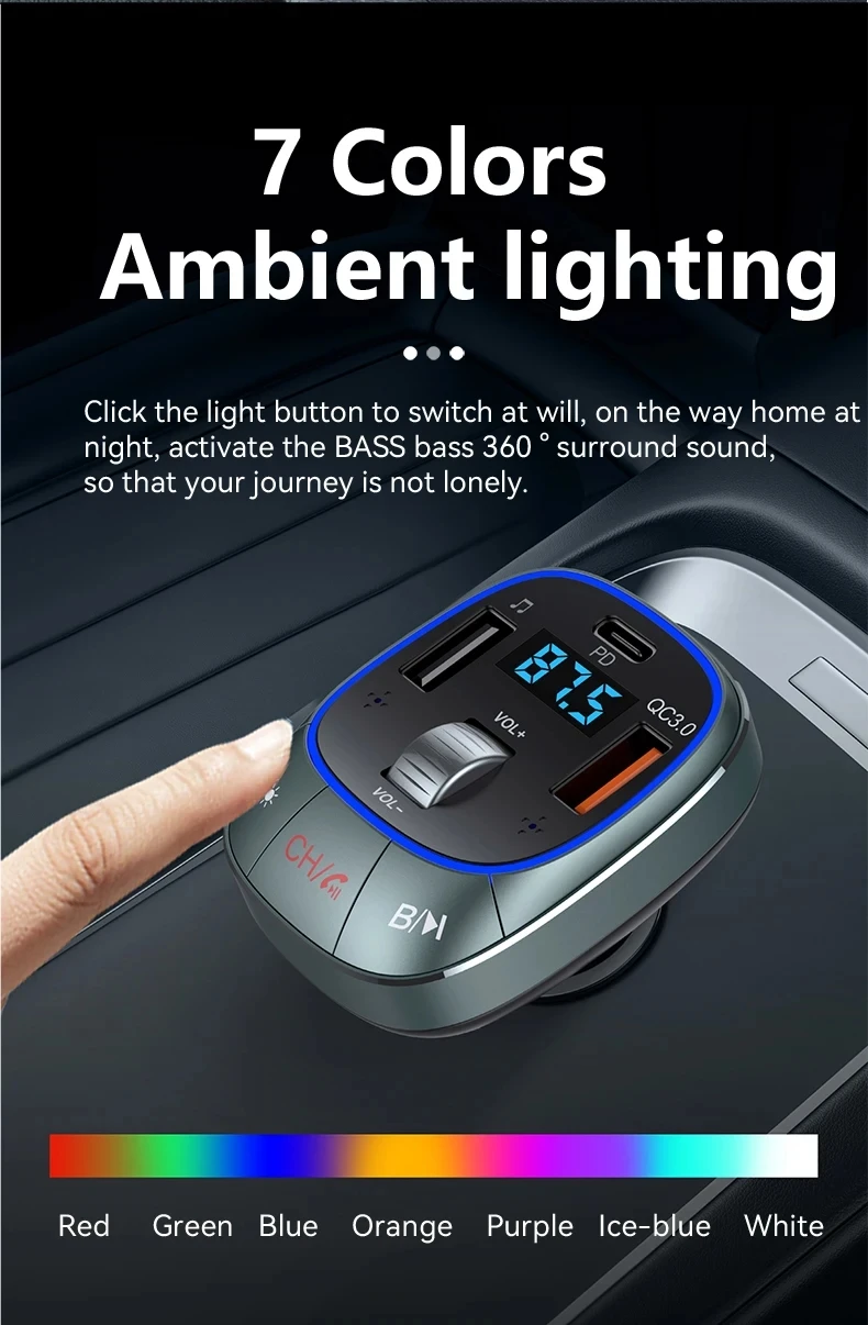 Caricabatterie Auto Veloce 166W: 3 Porte PD3.0 + QC3.0 Con Voltmetro – Caricatore USB Per IPhone, Samsung, Huawei - 2