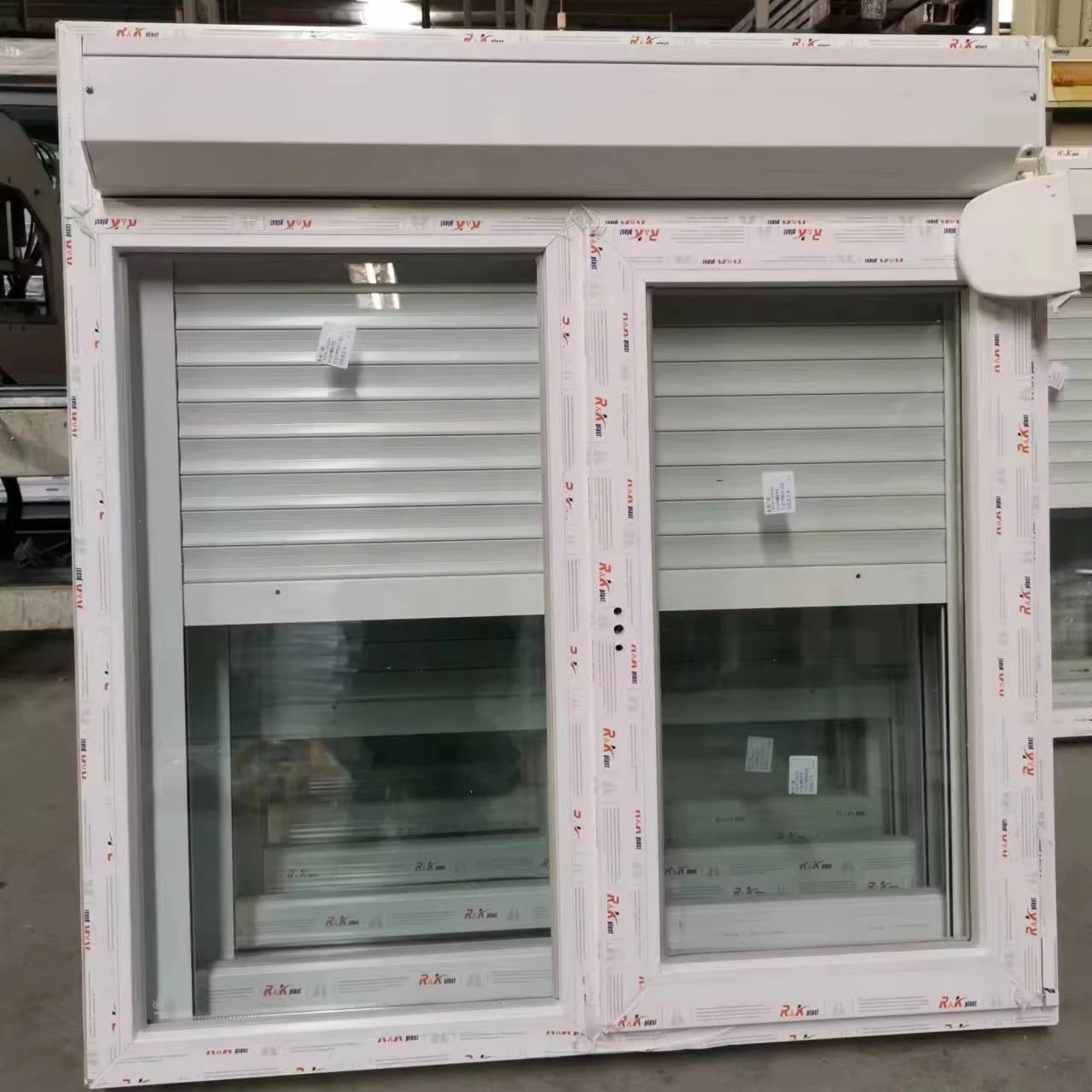 High Quality Upvc Tilt and Turn Window with Roller Shutter Pvc Window