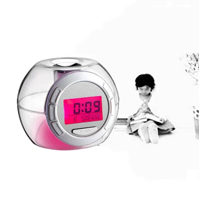 Novelty Transparent Colorful Change Lights Natural Animal Sounds Alarm Clock Battery Powered Cheap Price