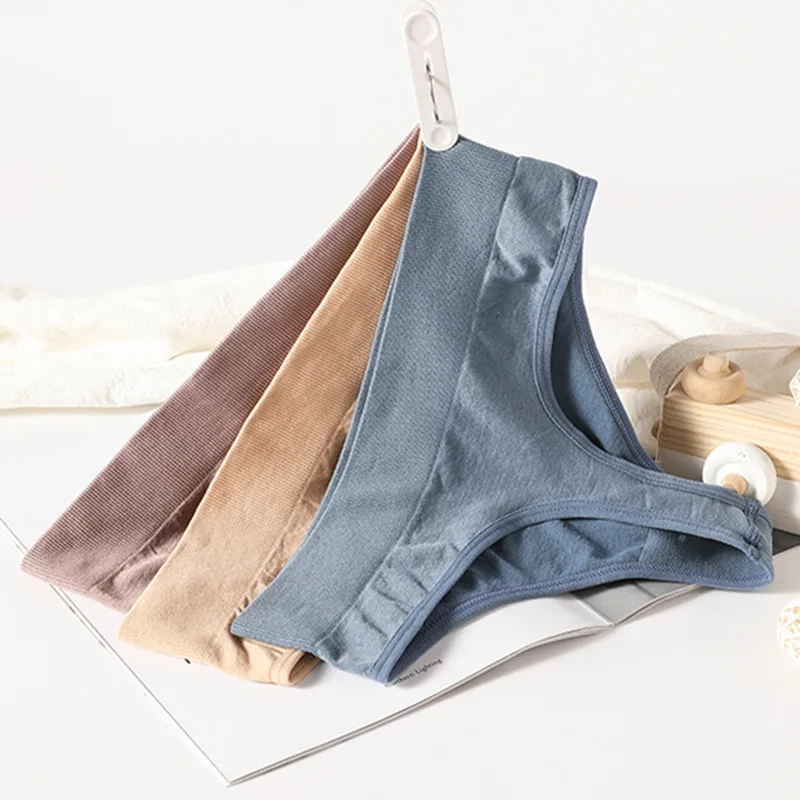 Cotton Thongs Women Sexy Panties Seamless Underwear Solid Color G-String Comfort Underpants Low Waist Ladies Intimates Lingerie