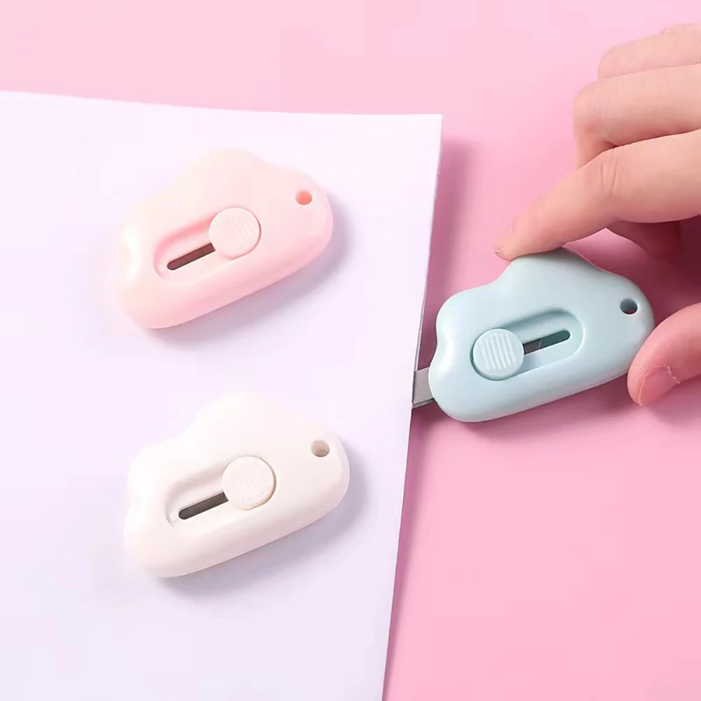 Cloud Shape Knife Mini Box Cutter Utility Safety Keychain Knife Cutter