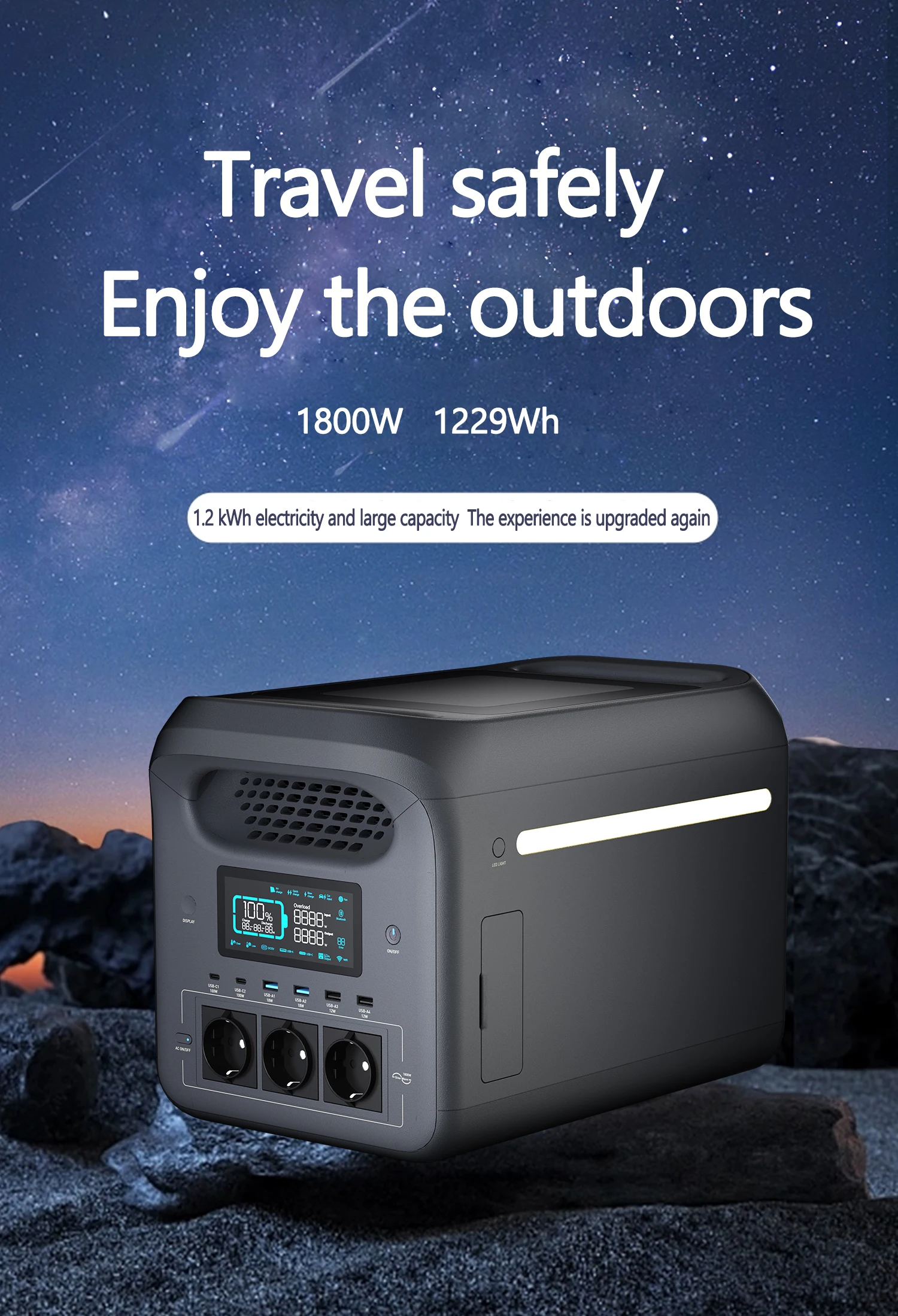 Oem Odm High Quality 1800w Solar Generator For Outdoor Camping Rescue