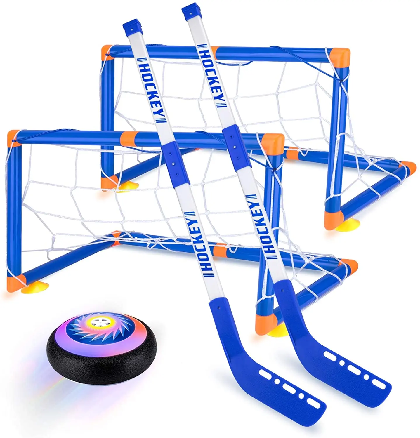 Ховерский набор для хоккея, игрушки для мальчиков, хоккейная игра с 2 целями и светодиодной подсветкой, воздушный шар для игры в футбол в помещении