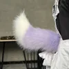 สีม่วงอ่อนพร้อมเข็มขัดสไตล์โปร่งแสงสีขาว