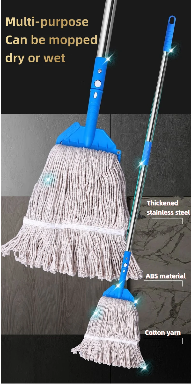 Mop Accessorieset,Heavy Duty Cotton Mop Commercial Industrial Grade Abs
