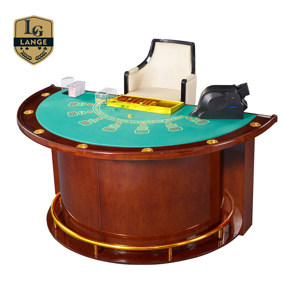 Полукруглый покерный стол для казино и Blackjack