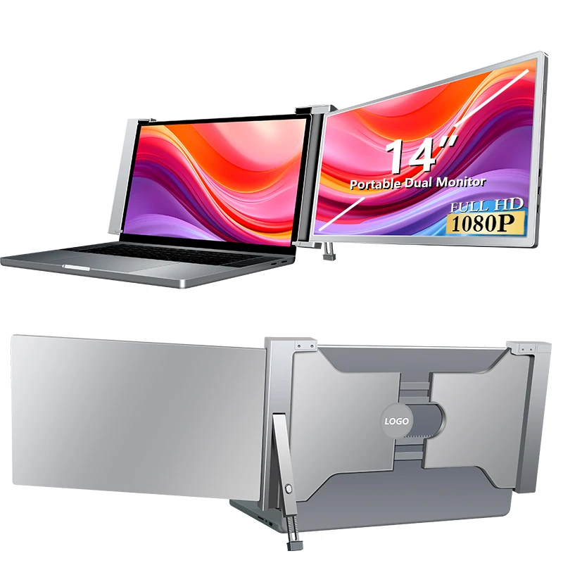 14 Inch Single Portable Monitor for Laptop Screen Extender With HDMI and USB C Port