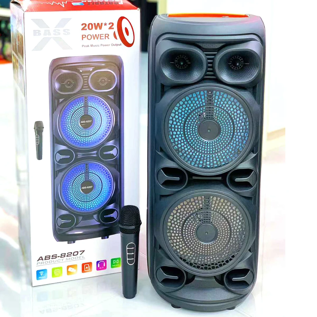 ABS-8208 Hot Sale Daul 8 Inch Super Bass Wireless Karaoke Portable