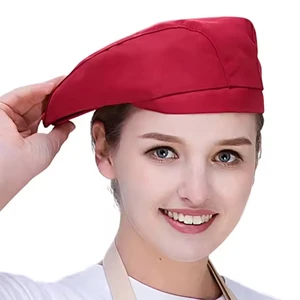 Cotton Black Waitress Waiter Cap Coffee Bar Restaurant Hotel Workers Cook Baking Cap