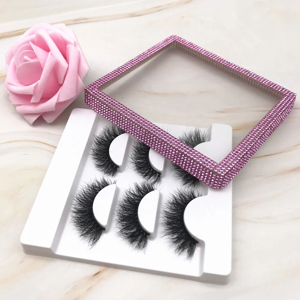 Own brand mink eyelashes multi pack with private label mink eyelashes shape Box 3 Pairs 5 Pairs 7 Pa