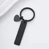 50*12mm long strip + angled center + key ring-black set