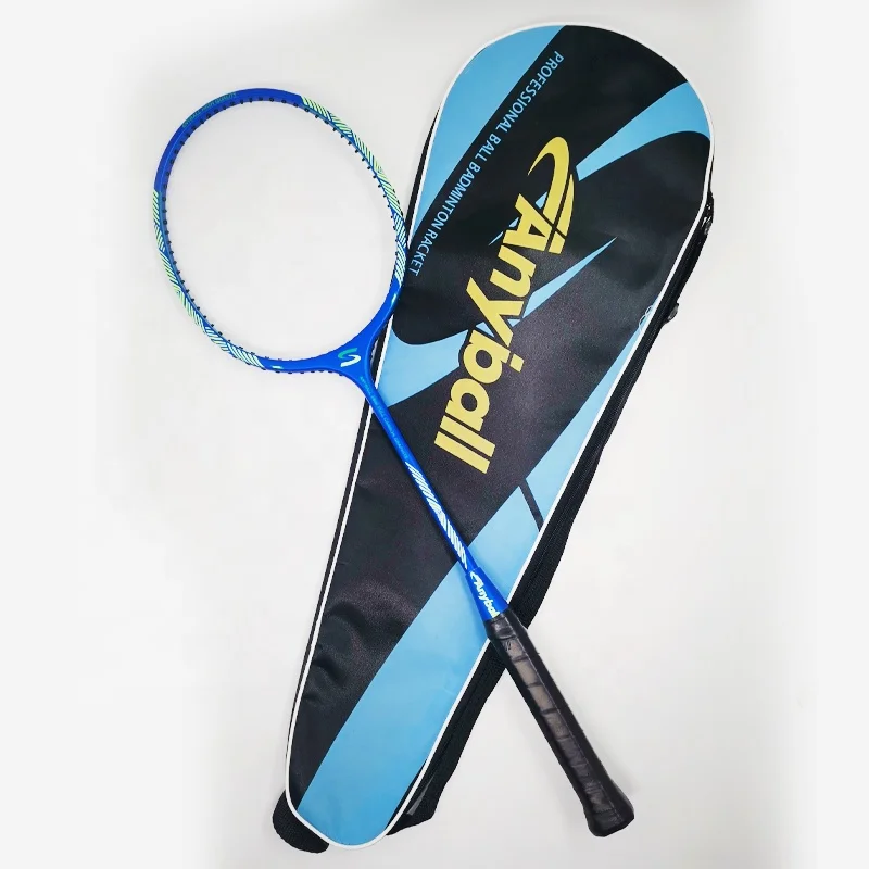 China factory wholesale High Quality Training 40%Carbon fiber Ball Badminton Racket Single Piece with bag