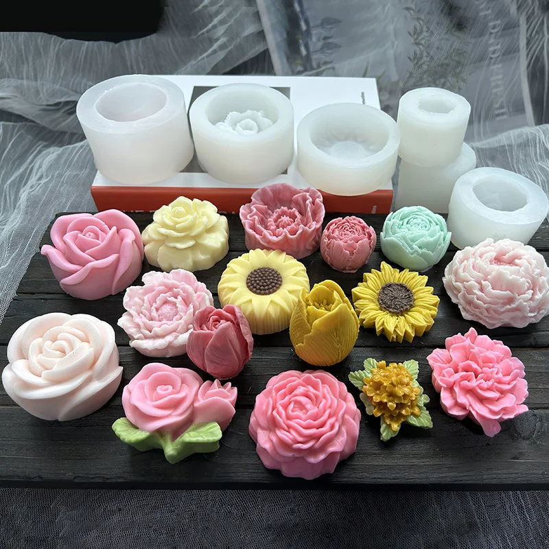 Stampo Silicone A Fiore 3D Stampo In Silicone A Forma Di Fiore 3D, 2 Pezzi | Per Candele, Sapone, Cioccolato, Resina, Cemento, Fai Da Te Stampo Per Candele Sapone Cioccolato