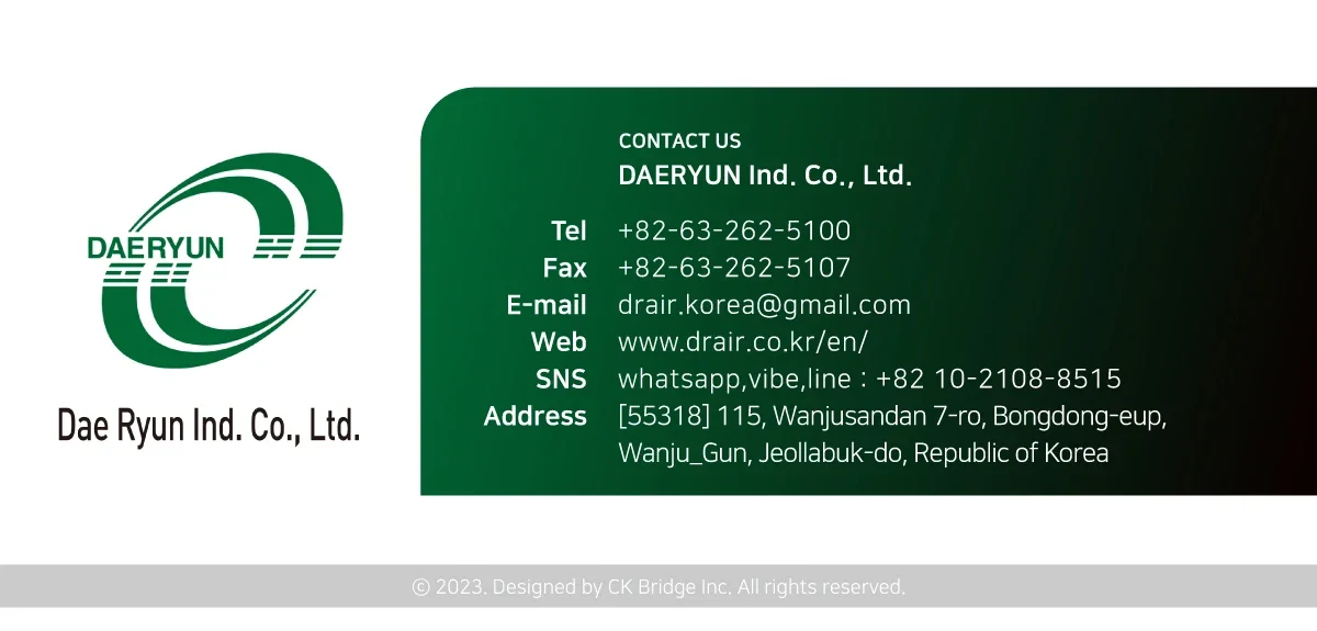 Korean Factory Manufactured Small Sirocco Fan Industrial Purpose Dae Ryun Industrial Corporation