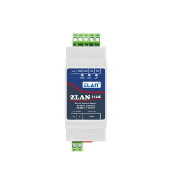 Small Size Din Rail Mounted Modbus RTU TCP Ethernet Serial Server One Serial Port for IoT Applications-ZLAN5143D by Manufacturer
