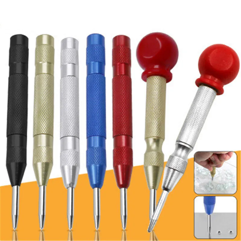 5" Automatic Center Pin Punch Strike Spring Loaded Marking Starting Holes Tools 