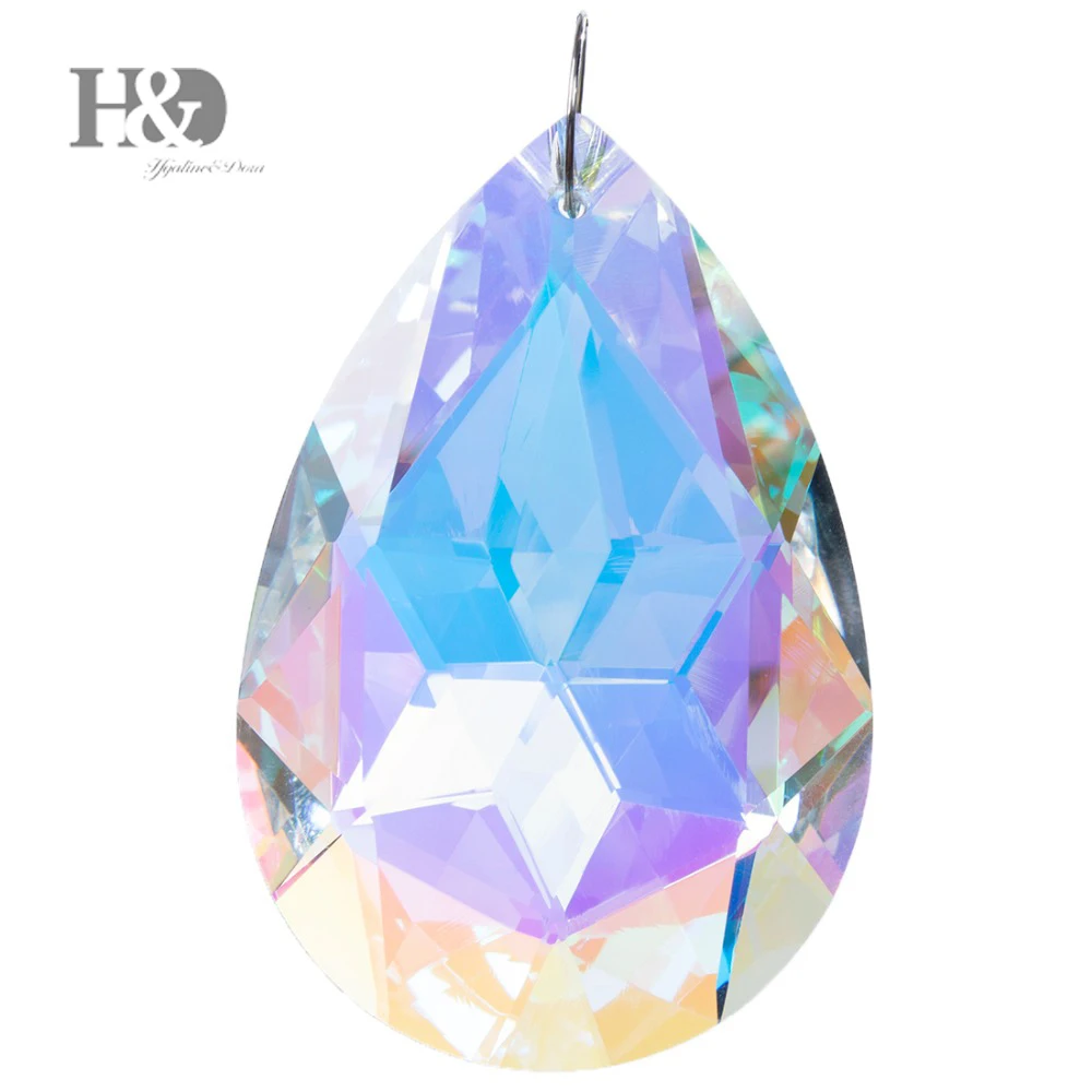 Colorful Chandelier Glass Crystals Lamp Prisms Hanging Drops Pendants DIY Decor 