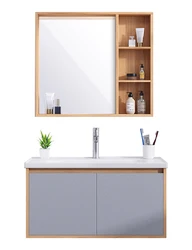 Горячая Распродажа настенный маленький готовый Простой дешевый современный шкаф для ванной комнаты с зеркалом