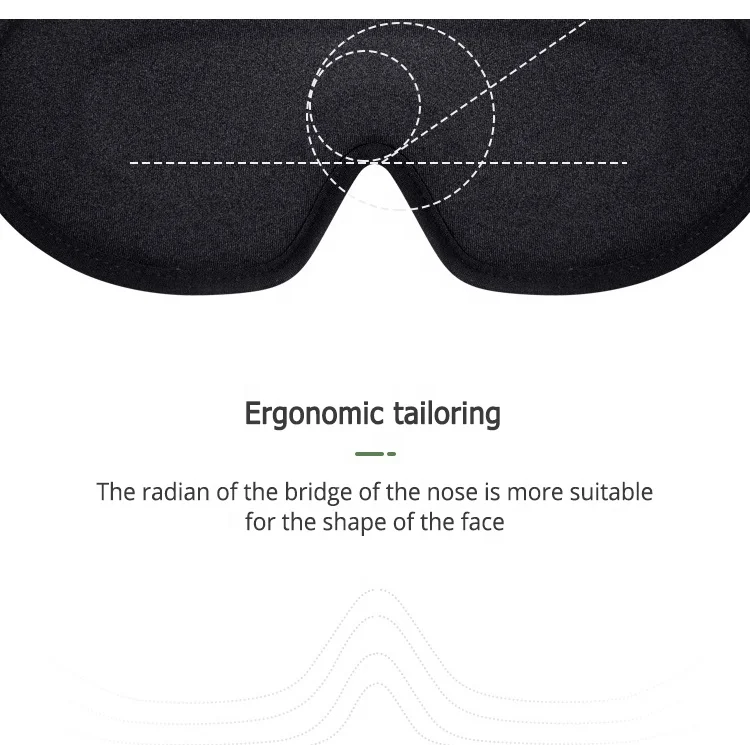3D Memory Foam Sleeping Mask Blackout Hot Sale Ice Silk Travel Eye Mask with Logo Blindfold  Light Weighted Sleep Eyeshade