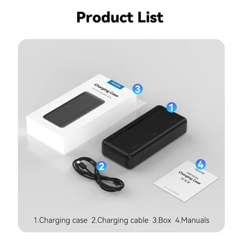 TELESIN Camera Accessories for dji Action 3/4 Portable with Power Indicator Light Three-slot Battery Charging Storage Box product image