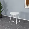 Tavolo rotondo - motivo bianco pieno - gambe a V bianche - 60 cm