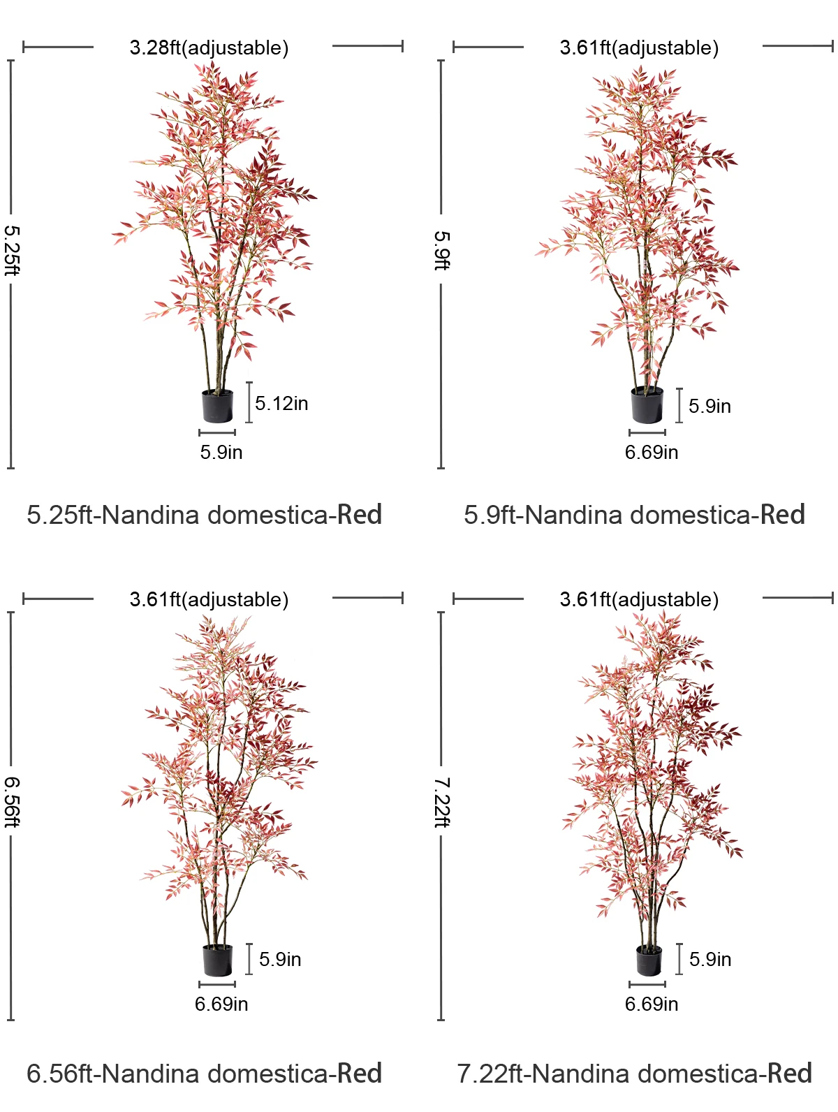 product nantian 6ft indoor large floor bamboo simulation potted faux tree plastic artificial plants for living room decoration birthday-21