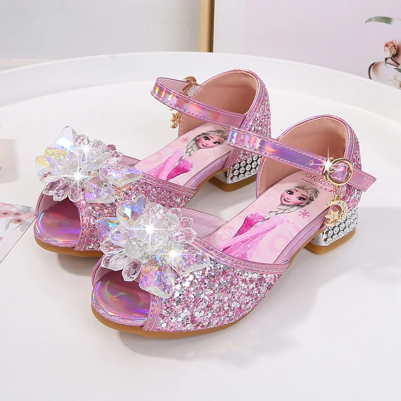 Girls Spot On Pink Glitter Block heel Shoes: H3R081 | eBay