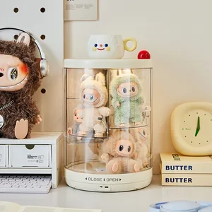 Modern Large Hand-Made Doll Display Cabinet Rotating Transparent Building Blocks Storage Display Stand Dust-Proof Display