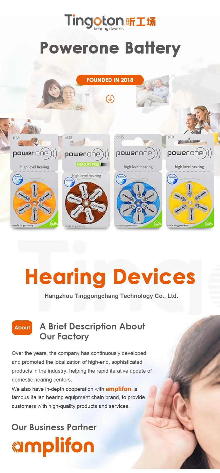 Highquality Power One Hearing Aid Zinc Air Battery P10 13 312 675 Of