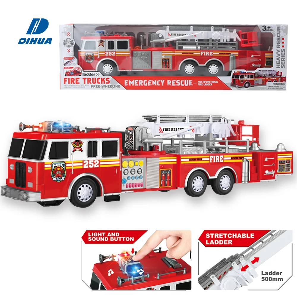 Inertial Fire Truck 63cm - Simulation Stretchable Ladder