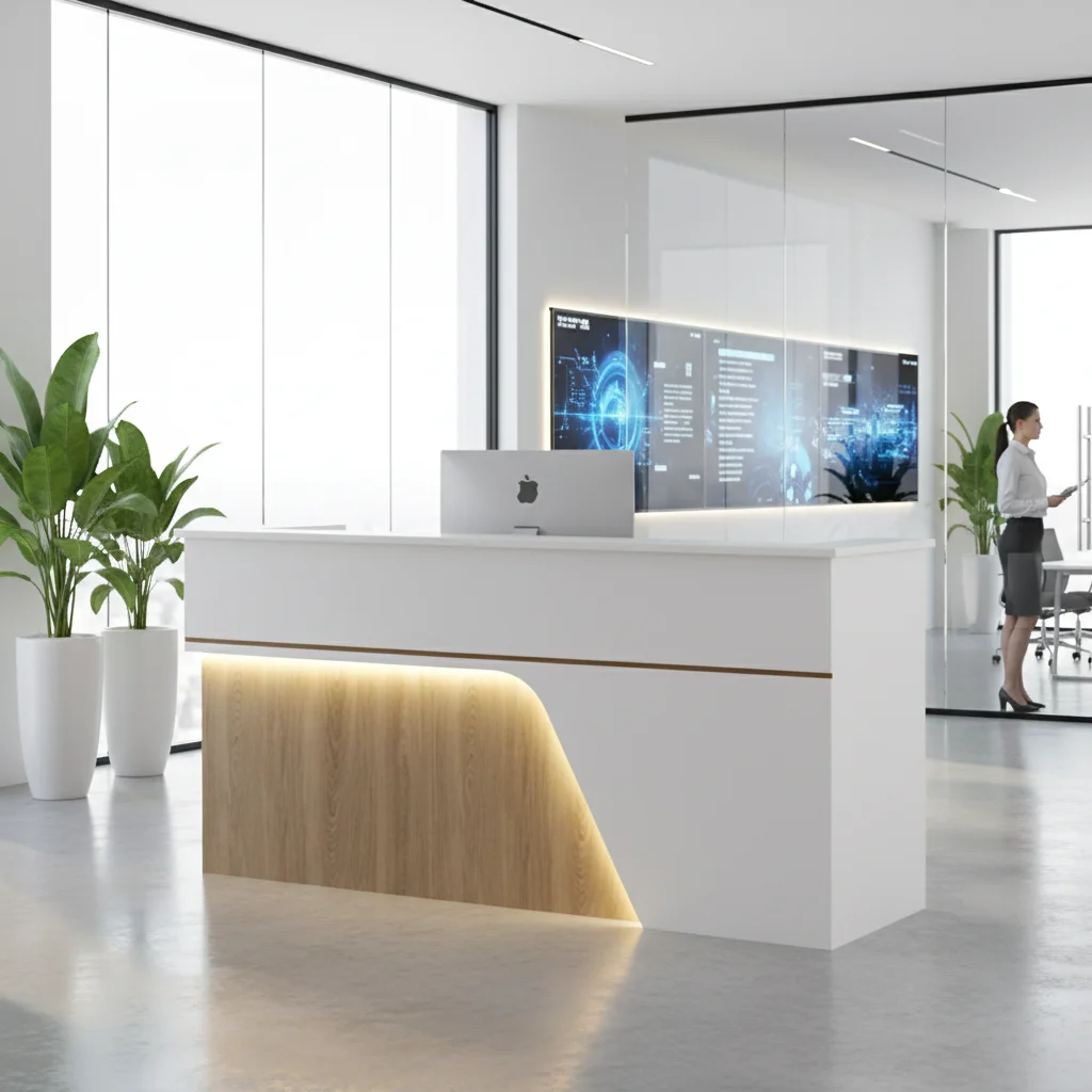 Modern Front Desk Reception Counter Office Salon Hotel Modern Luxury Furniture Hospital Desk Cafe for Beauty School image 5