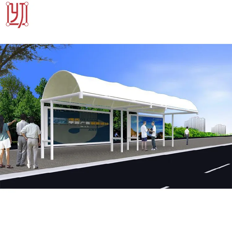 Large Tensile Bus Stop Membrane Structure Car Shade Parking Tent