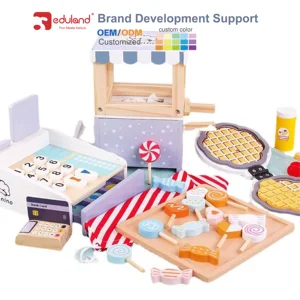 New Educational Wooden Kitchen Toy for Children Simulation Breakfast Set