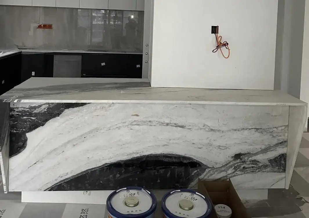 product modern luxury natural panda white marble kitchen countertop indoor bar design stone island vanity tops  table tops-5