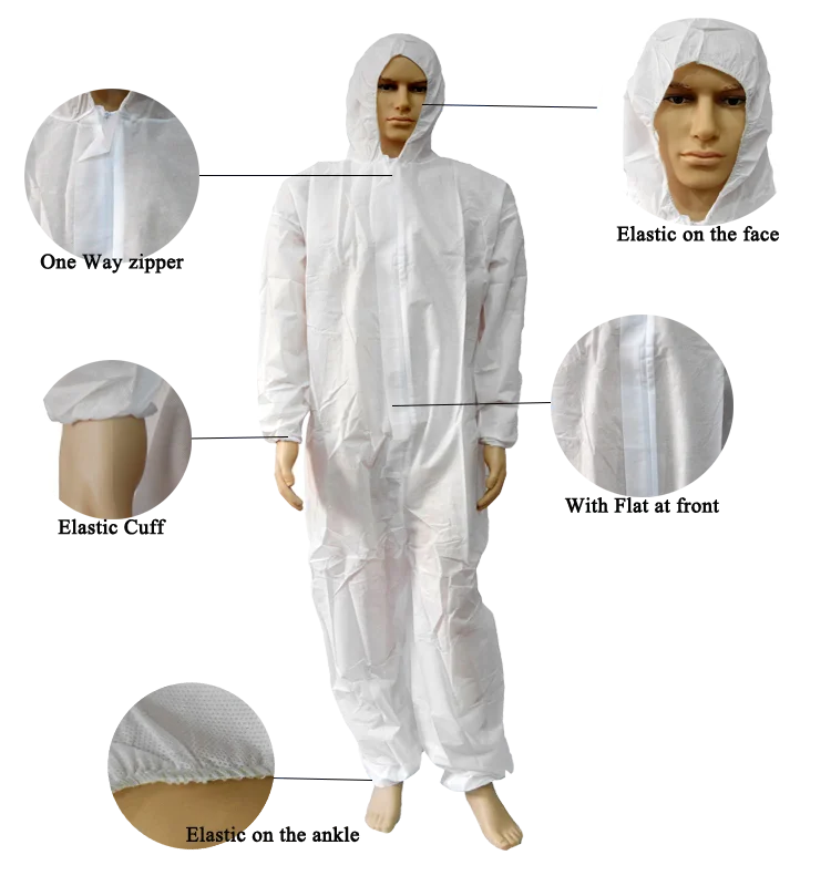 Disposable Coveralls Full Body Protective Clothing Suit With Hood - 100% Waterproof - Protect During Cleaning