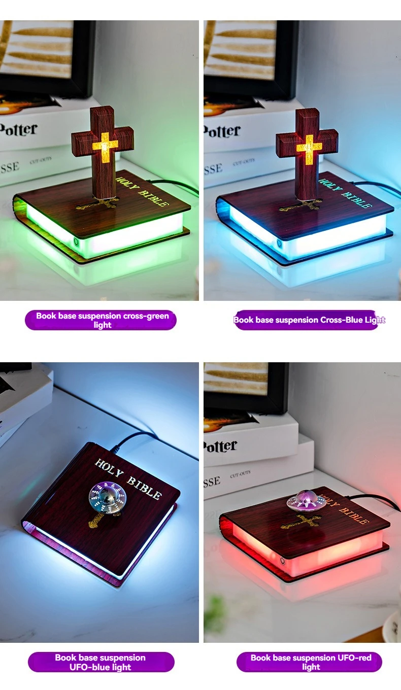 Personalized Gifts Decoration for Home Levitating Magnetic Floating Cross Table Lamp
