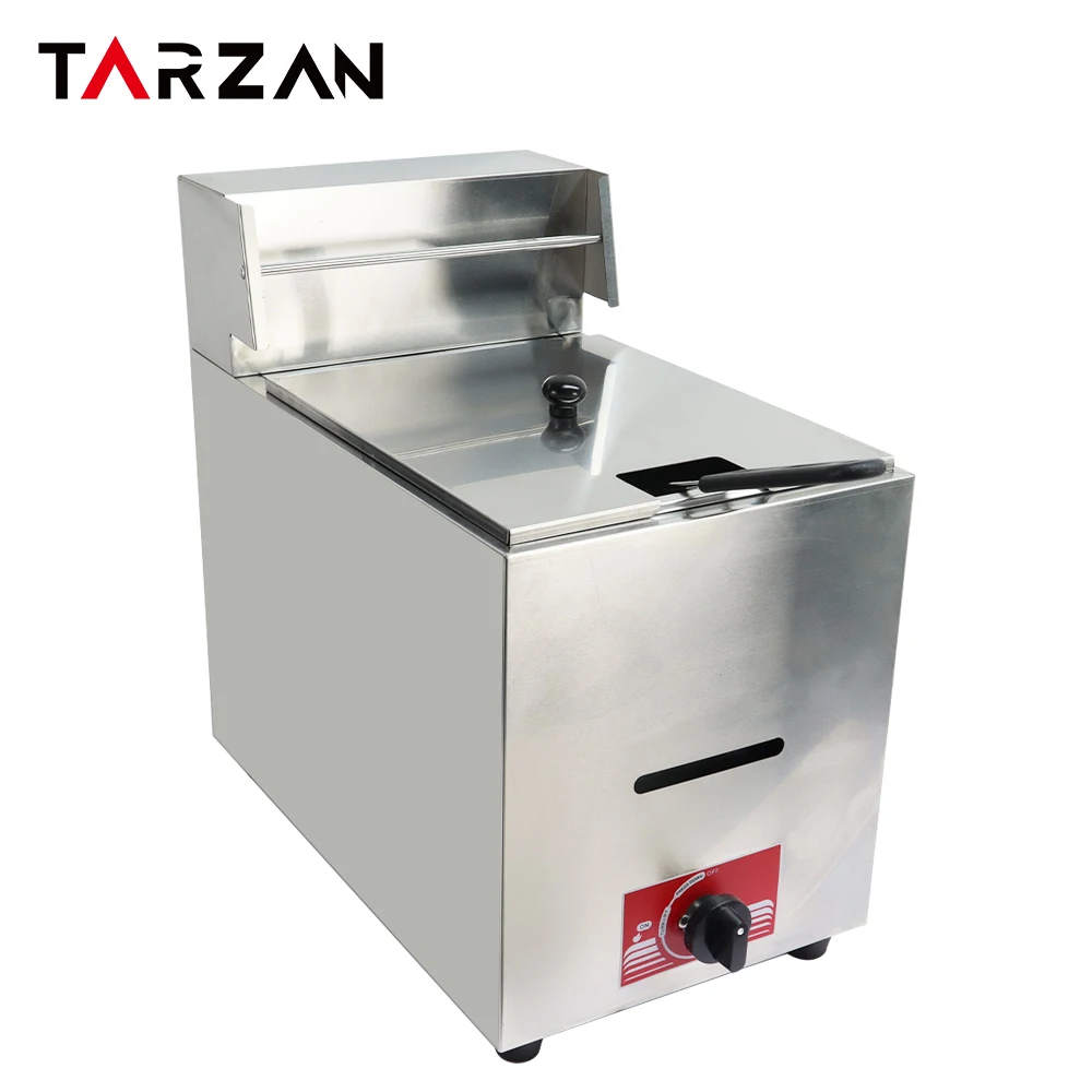 Single Tanks Stainless Steel Chicken Chips Fryer Deep Commercial gas Machine Fryer factory