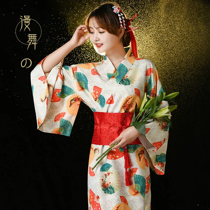 Hot Women Japanese Style Traditional Kimono Casual Samurai Ladies White  Yukata Bowknot High Quality Trend Loose Robe Clothes