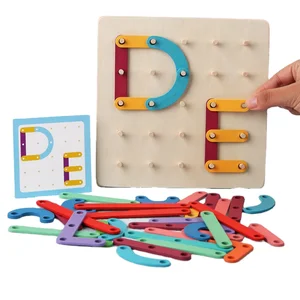 Hot Sale New Letter Number Construction Puzzle Educational Stacking Blocks Toy Set Shape Color Sorter Pegboard Activity Board