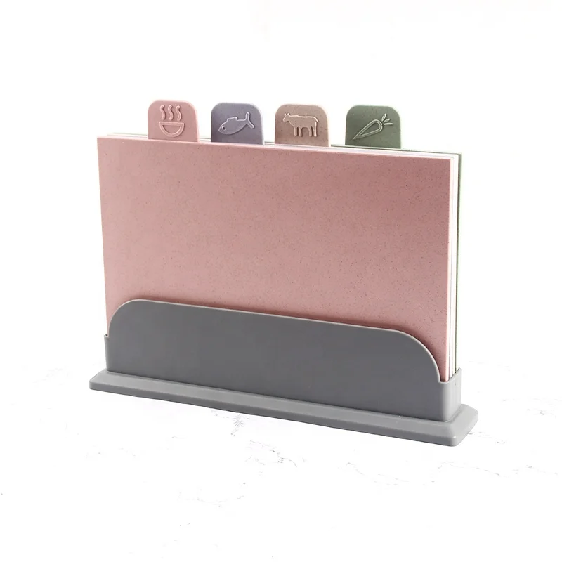 Beige 3-Piece Wheat Straw Cutting Board Set ??Non-slip, Groove Design, Plastic Chopping Board for Kitchen Use main image 1