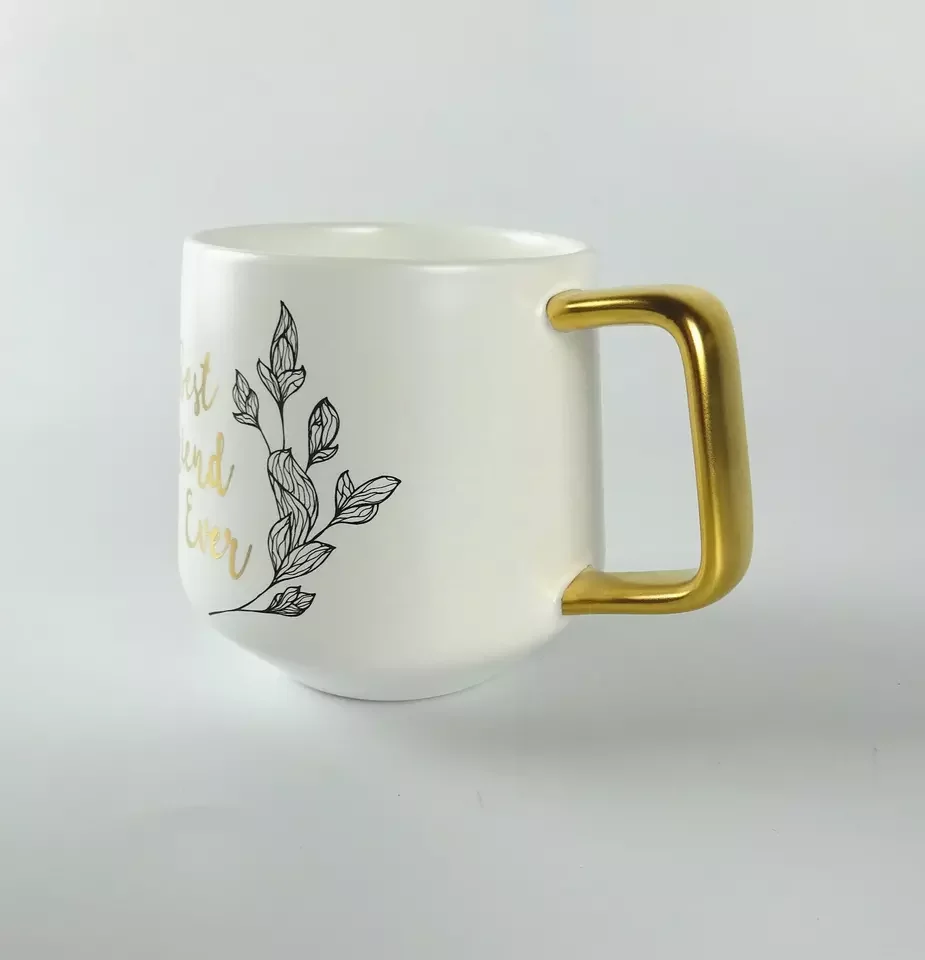 Wholesale Eco-Friendly Porcelain Gold Rim Mug Safe Reactive Glaze Ceramic Coffee Tea Latte Espresso Cappuccino Cup for Gifts factory