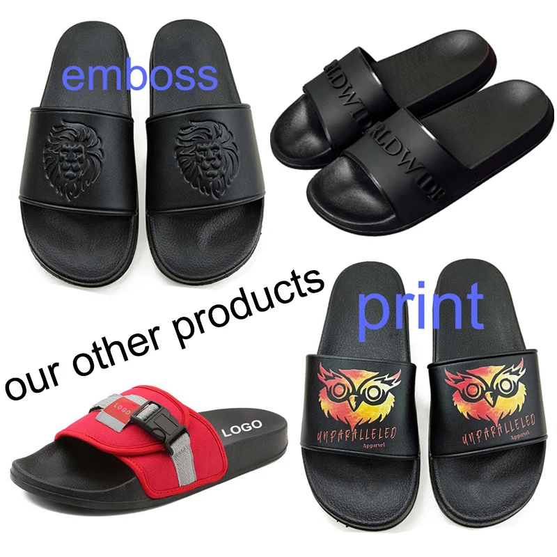 Men Slides Designer Custom Print With Logo Slide Slippers for Sublimation Blank Sandals Men Designer Plain Slides Sandals