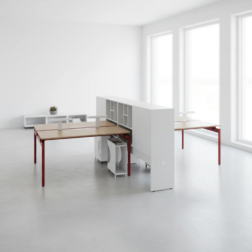 Simple Office Desk Steel Frame Design Basic Workspace Professional Setup Modern Business Desks Office Workstations 6